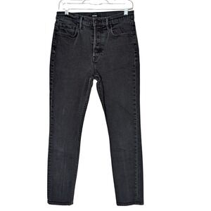 GRLFRND Karolina Button Fly Jeans‎ In Nine Lives Wash Charcoal Womens 29